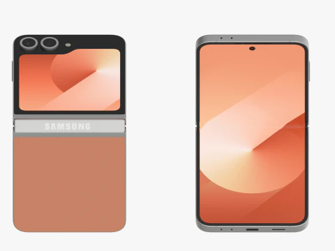Samsung Galaxy Z Flip 6 Peach 3D Model