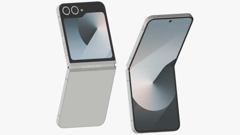 Samsung Galaxy Z Flip 6 White 3D 모델 .c4d .max .obj .3ds .fbx .stl .blend 