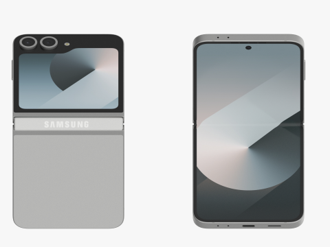 Samsung Galaxy Z Flip 6 White 3D 모델