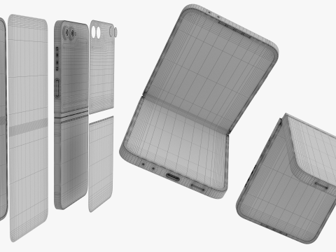 Samsung Galaxy Z Flip 6 White 3D 모델