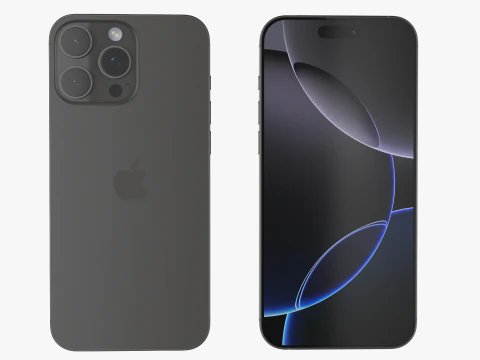 Apple iPhone 16 Pro Max Black Titanium 3D Model