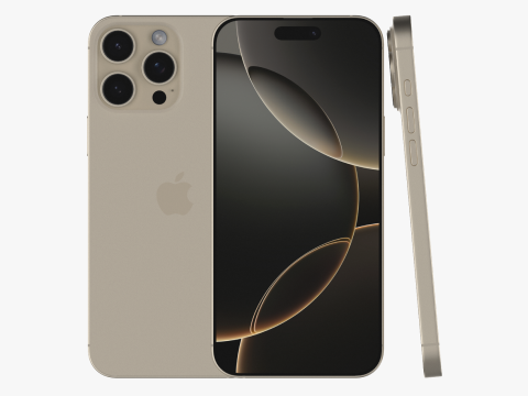 Apple iPhone 16 Pro Max Natural Titanium 3D Model