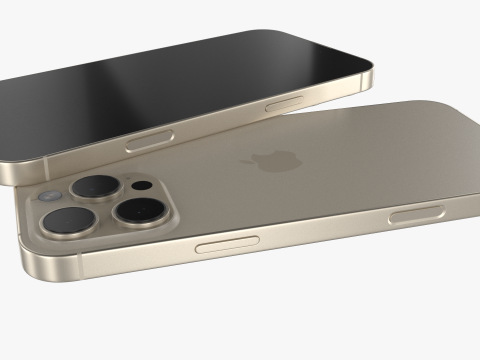 Apple iPhone 16 Pro Max Natural Titanium 3D Модель