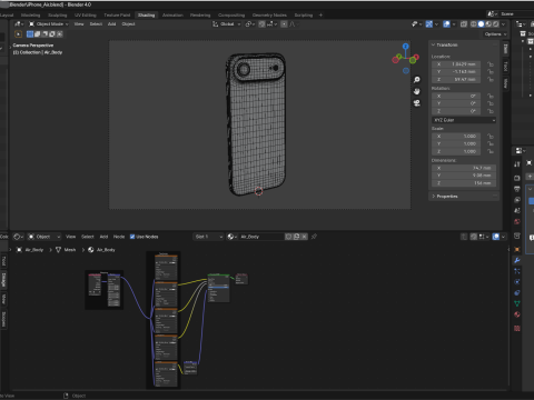 苹果 iPhone 空气 天蓝色 3D 模型