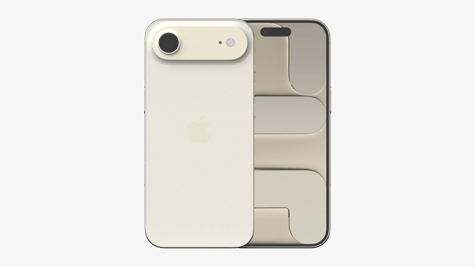 Apple iPhone Air Light Gold 3D Model .c4d .max .obj .3ds .fbx .stl .blend