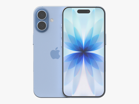 Apple iPhone 17 Mist Blue 3D Model