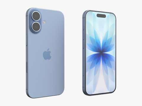 Apple iPhone 17 Kabut Biru Model 3D