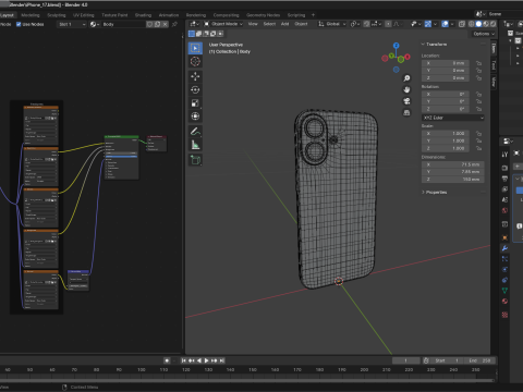Apple iPhone 17 Kabut Biru Model 3D