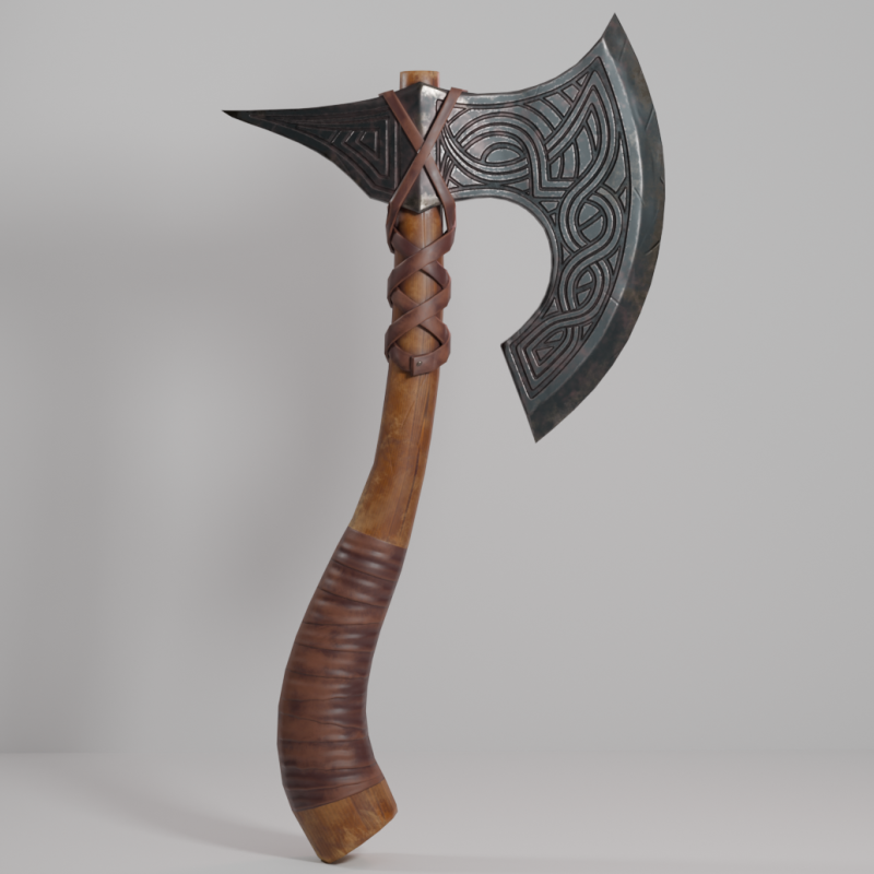 Viking Axe Modello 3D .c4d .max .obj .3ds .fbx .stl .blend