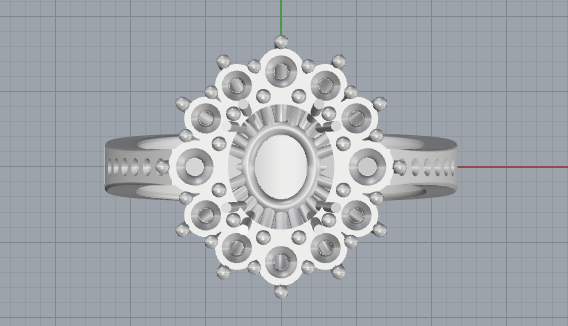 Royal Blossom Cluster Ring Printable Jewelry Model 3dmstl 3D प्रिंट मॉडल .c4d .max .obj .3ds .fbx .stl .blend