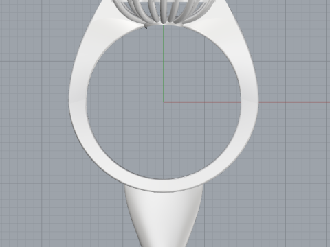 Royal Blossom Cluster Ring Printable Jewelry Model 3dmstl 3D प्रिंट मॉडल