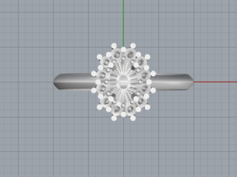 Elegant Crown Cluster Ring 3D Printable JewelryModel 3D प्रिंट मॉडल