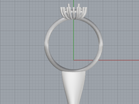 Elegant Crown Cluster Ring 3D Printable JewelryModel 3D प्रिंट मॉडल