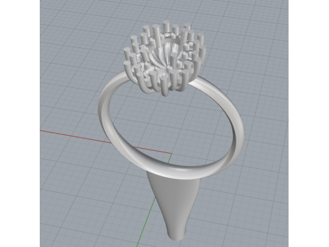 Elegant Crown Cluster Ring 3D Printable JewelryModel 3D प्रिंट मॉडल