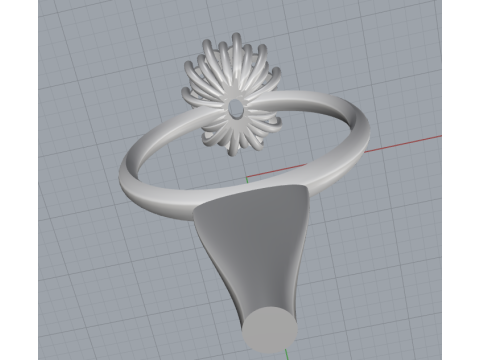 Elegant Crown Cluster Ring 3D Printable JewelryModel 3D प्रिंट मॉडल