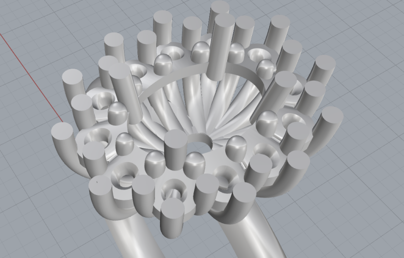 Elegant Crown Cluster Ring 3D Printable JewelryModel 3D प्रिंट मॉडल .c4d .max .obj .3ds .fbx .stl .blend