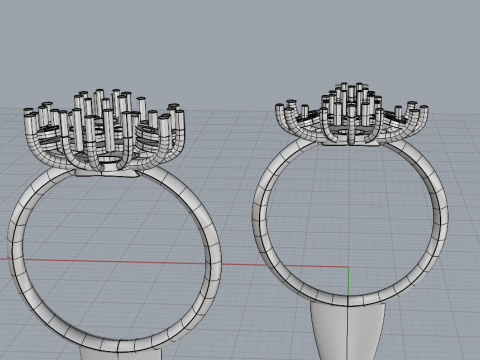 Bloom Cluster Ring 3D Printable FloralJewelry 3D 프린트 모델