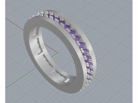 Modular Gemstone Band Ring 3D PrintableJewelry Modelo de impresión 3D