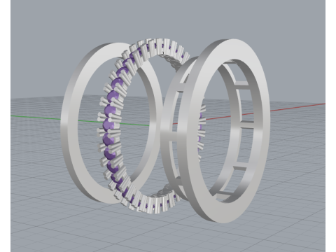 Modular Gemstone Band Ring 3D PrintableJewelry Modelo de impresión 3D