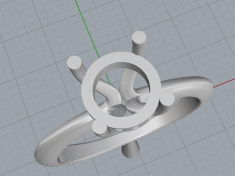 Twist Solitaire Ring with Pav Gallery 3D Printable JewelryModel Modelo de impresión 3D