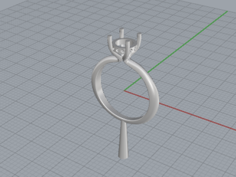 Twist Solitaire Ring with Pav Gallery 3D Printable JewelryModel Modelo de impresión 3D