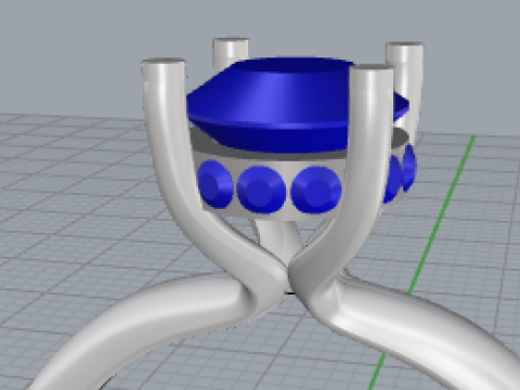 Twist Solitaire Ring with Pav Gallery 3D Printable JewelryModel Modelo de impresión 3D