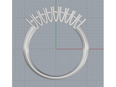 Symmetric Wave Cluster Ring 3D Printable JewelryModel Model do druku 3D