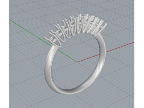 Symmetric Wave Cluster Ring 3D Printable JewelryModel Modelo de impresión 3D