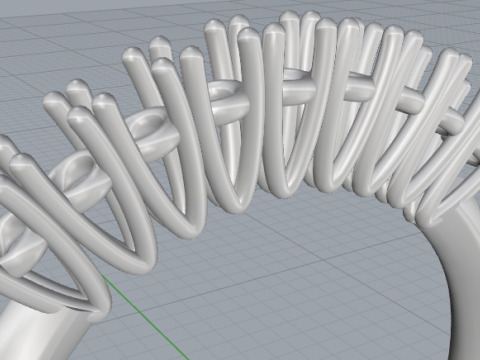 Symmetric Wave Cluster Ring 3D Printable JewelryModel Model do druku 3D
