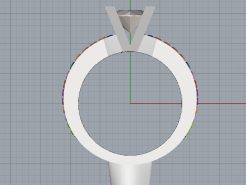Diamond Pav Solitaire Ring 3D Printable JewelryModel 3D-printmodel