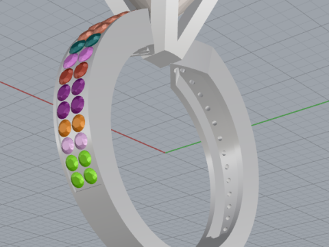 Diamond Pav Solitaire Ring 3D Printable JewelryModel 3D-printmodel