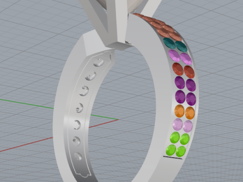 Diamond Pav Solitaire Ring 3D Printable JewelryModel 3D-printmodel