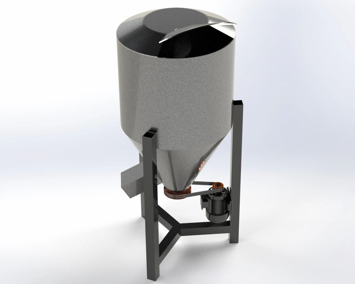 Vertical feed mixer 3D Model .c4d .max .obj .3ds .fbx .stl .blend 