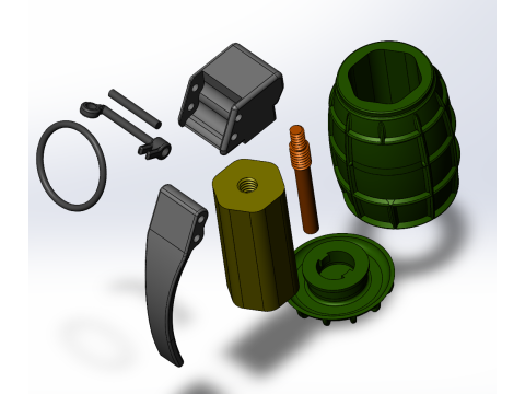 DM51-DM51A1 Grenade Deutsches Modell Modelo de impresión 3D