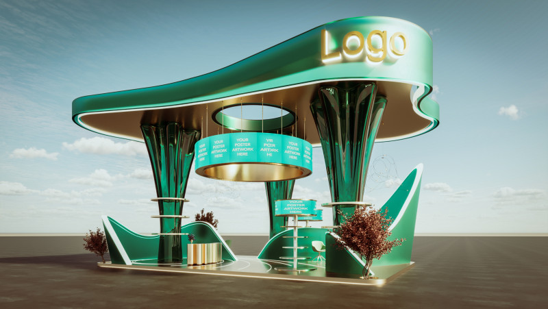 Exhibition Stand 3D Модель .c4d .max .obj .3ds .fbx .stl .blend