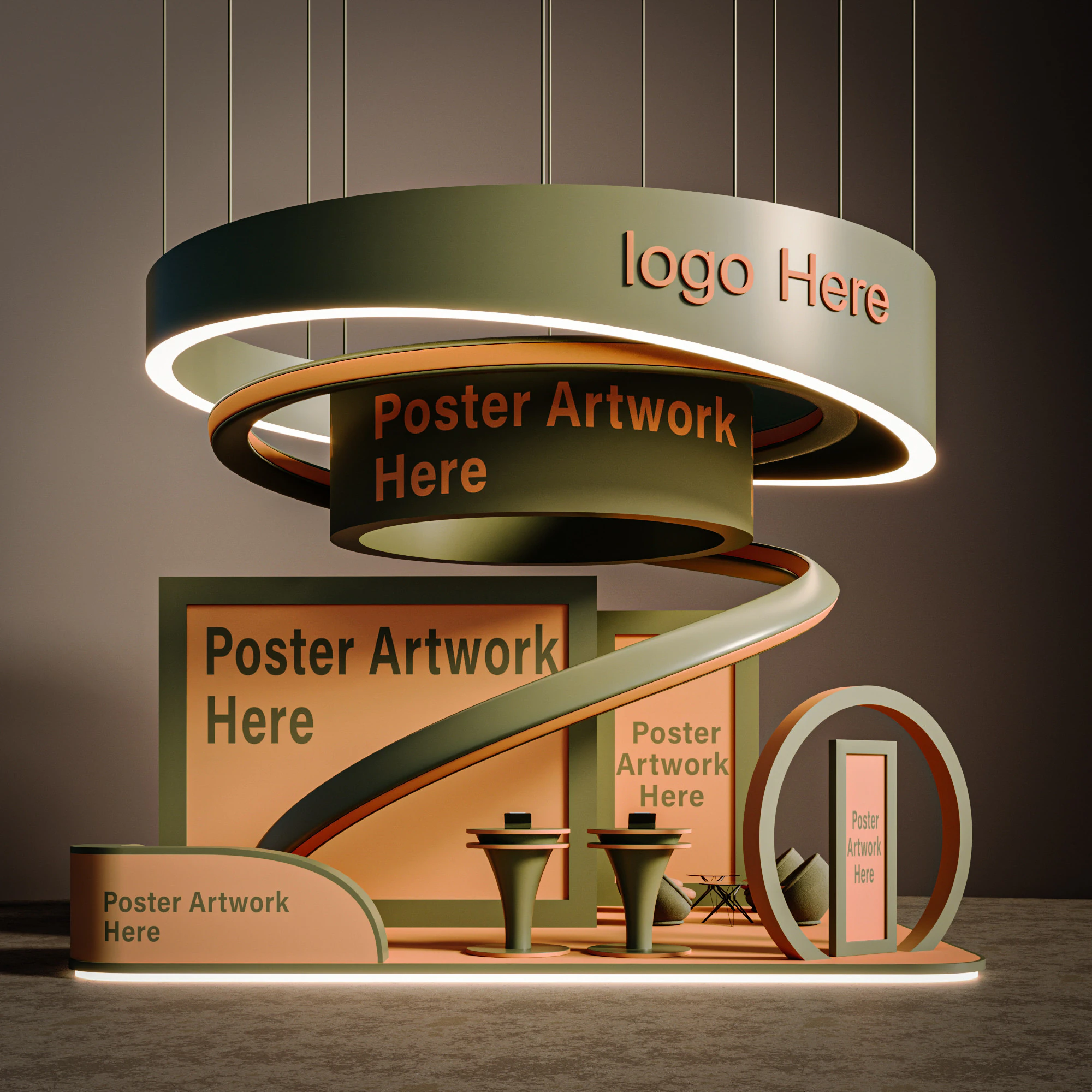 Exhibition Stand 3D Model .c4d .max .obj .3ds .fbx .stl .blend 