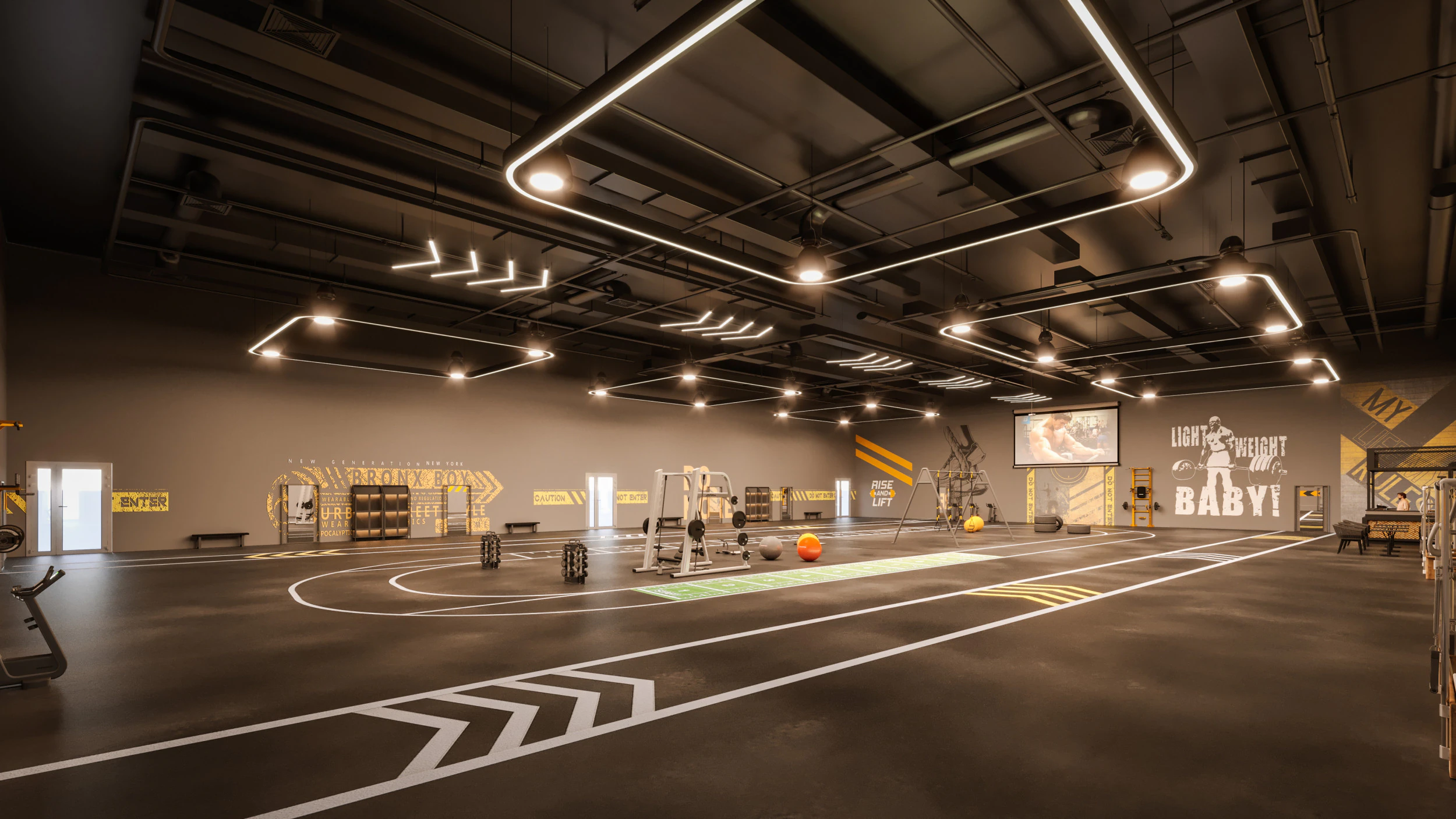 Cross fit training gym 3D Model .c4d .max .obj .3ds .fbx .stl .blend 