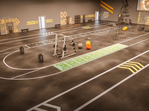 Cross fit training gym 3D Model