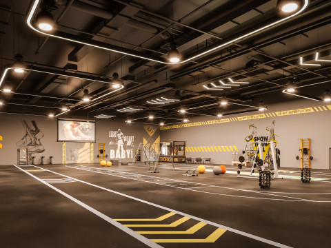 Cross fit training gym 3D Model