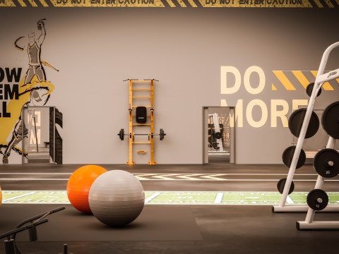 Cross fit training gym 3D Model