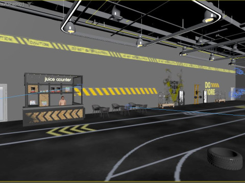 Cross fit training gym 3D Model