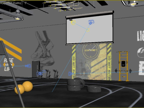 Cross fit training gym 3D Model