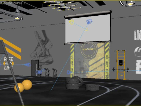 Cross fit training gym 3D Model