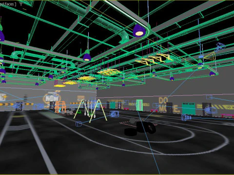 Cross fit training gym 3D Model