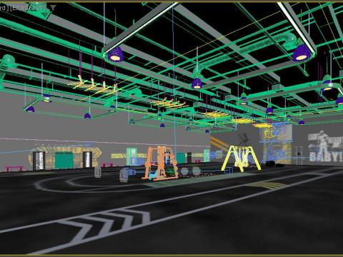 Cross fit training gym 3D Model