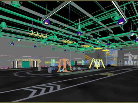 Cross fit training gym 3D Model