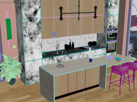 Modern kitchen 3D 모델