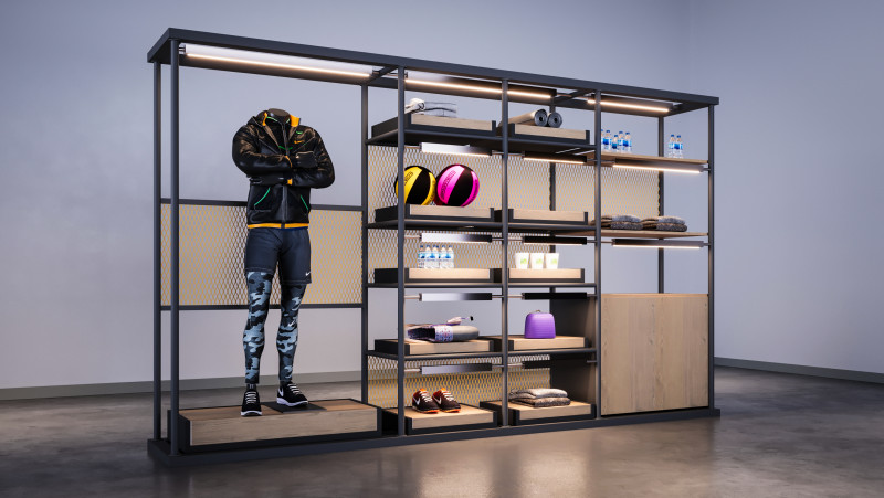 Cloth Stand Show Room Model 3D .c4d .max .obj .3ds .fbx .stl .blend
