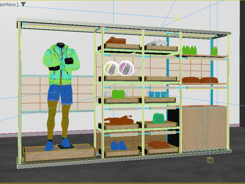 Cloth Stand Show Room Model 3D