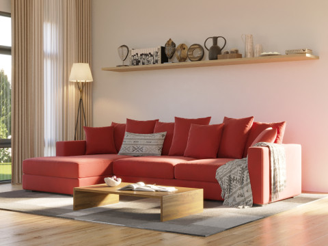 Modern Living Room Interior Scene 3D 模型